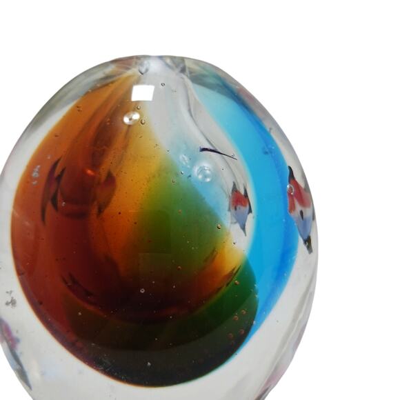 RARE Murano PEN HOLDER Paperweight Angel Fish Hand Blown Glass Tropical Collect - Picture 7 of 12